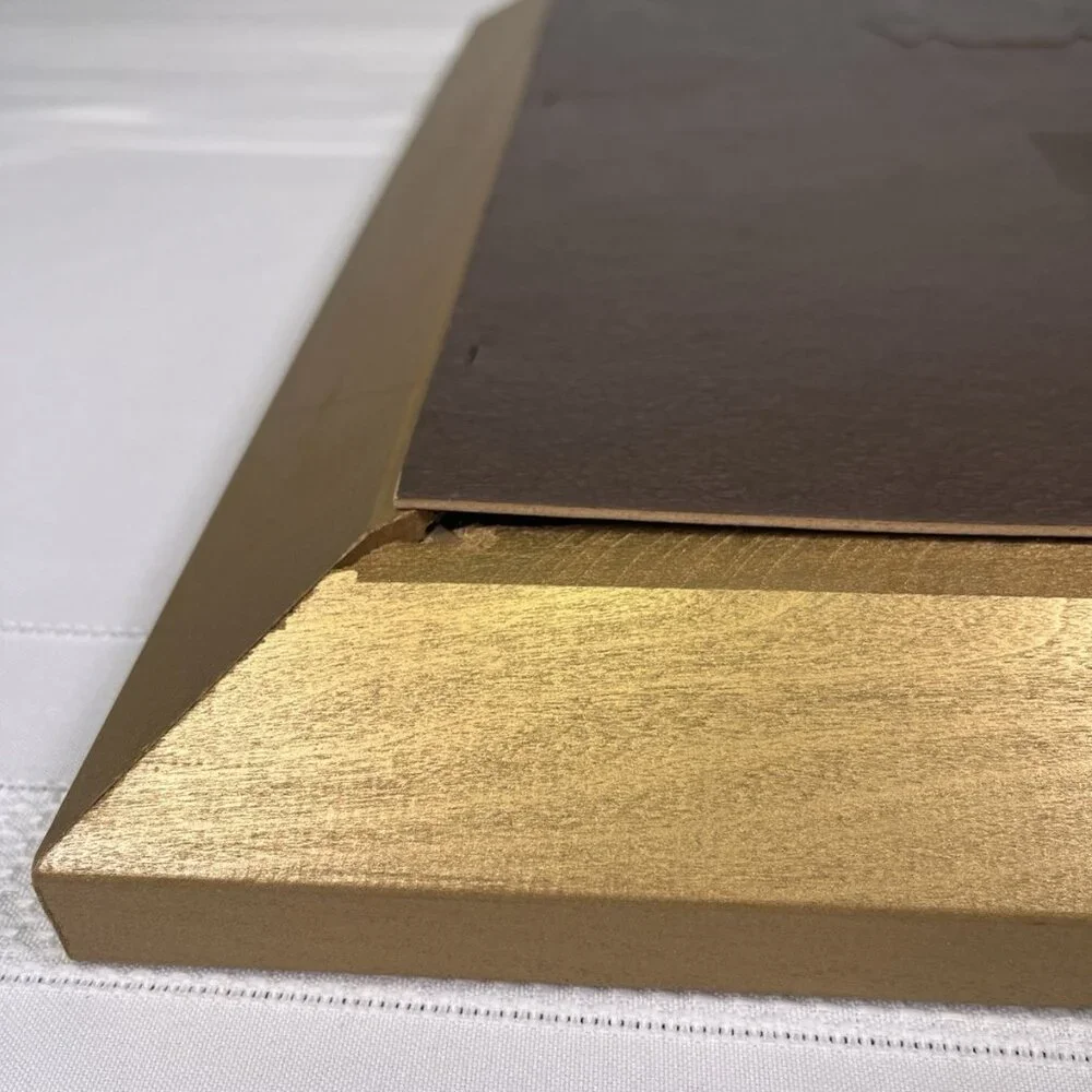 Vintage 80s Gold Tone Ornate Picture Frame Textured Gilt Mid Century Retro
